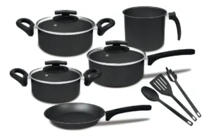 Conjunto De Panelas Remaza Antiaderente Tampa Vidro 8 Peças Cor Preto É Bom VEJA AQUI Se Compensa Comprar