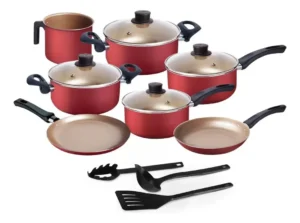 Jogo de panelas de cozinha Marpal Elegan 10 Peças 10 PEÇAS com 10 peças de alumínio bordô É Bom VEJA AQUI Se Compensa Comprar