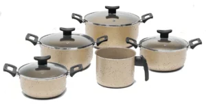Conjunto D Panela Caçarola Antiaderente Teflon Tampa D Vidro Cor Vanilla Ceramic É Bom VEJA AQUI Se Compensa Comprar