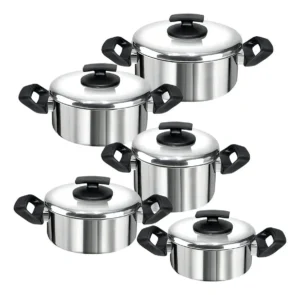 Jogo 5 Panelas Aluminio Polido Grandes E Grossas Cor Prateado É Boa VEJA AQUI Se Compensa Comprar