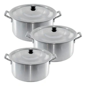 Kit 3 Caçarolas Alumínio Linha Hotel Restaurante Cor Prateado É Bom VEJA AQUI Se Compensa Comprar