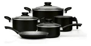 Conjunto de Panelas em Alumínio 2,0mm Antiaderente Maximum Stone 5 peças Preto Panelux É Bom VEJA AQUI Se Compensa Comprar