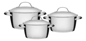 Jogo De Panelas Tramontina Inox Fundo Triplo Allegra 3 Pç É Bom VEJA AQUI Se Compensa Comprar