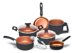 Conjunto De Panelas Teflon Com Frigideira Cor Preto Com Cobre É Bom VEJA AQUI Se Compensa Comprar